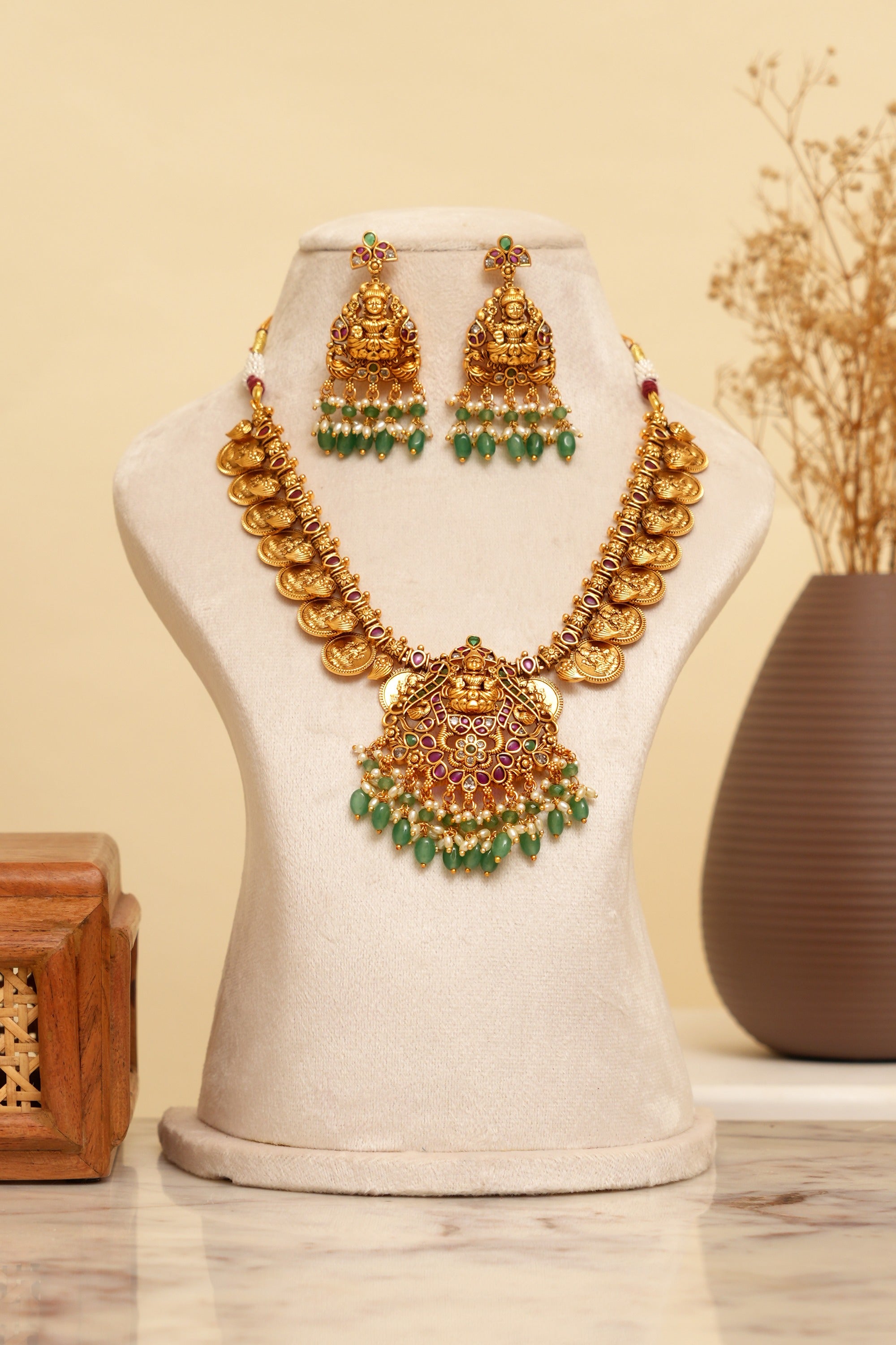 Saraswati Temple Necklace Set