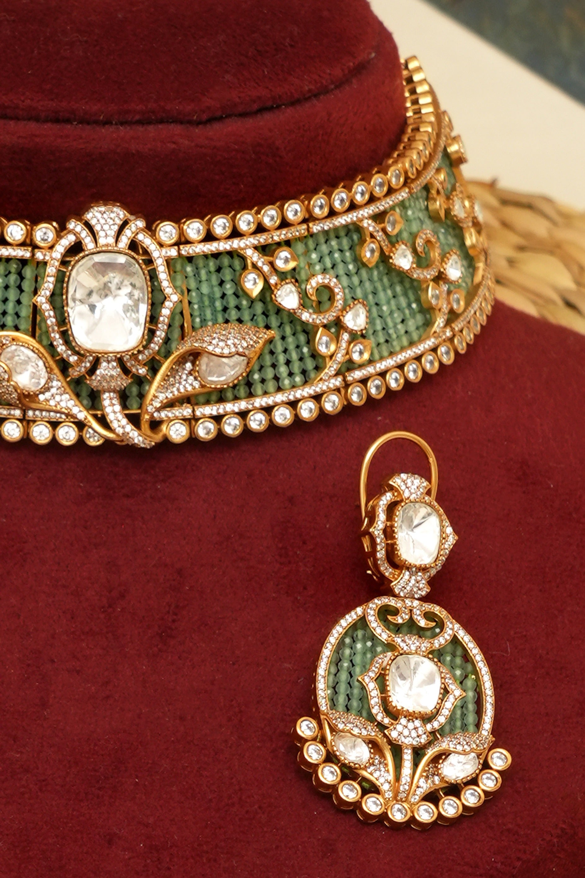 Ira Mint Kundan Necklace