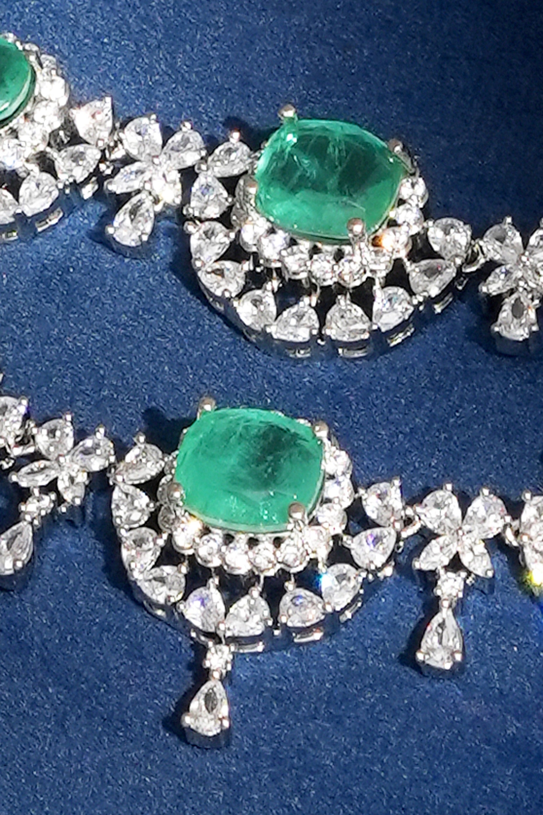 Avyra Emerald Minimal Diamond Layered Necklace Set for Women