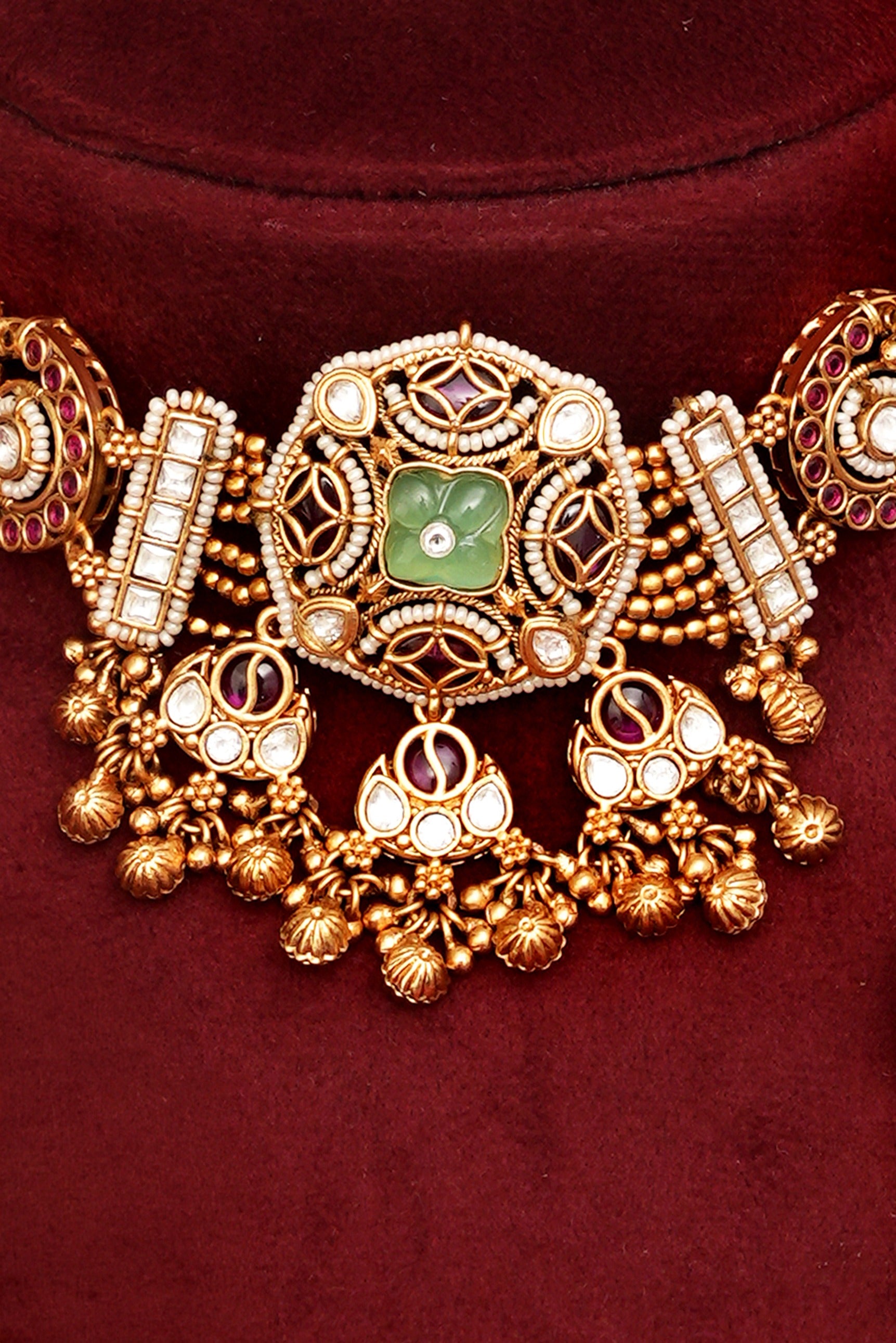 Royal Dulhan Gold Finish Necklace Set