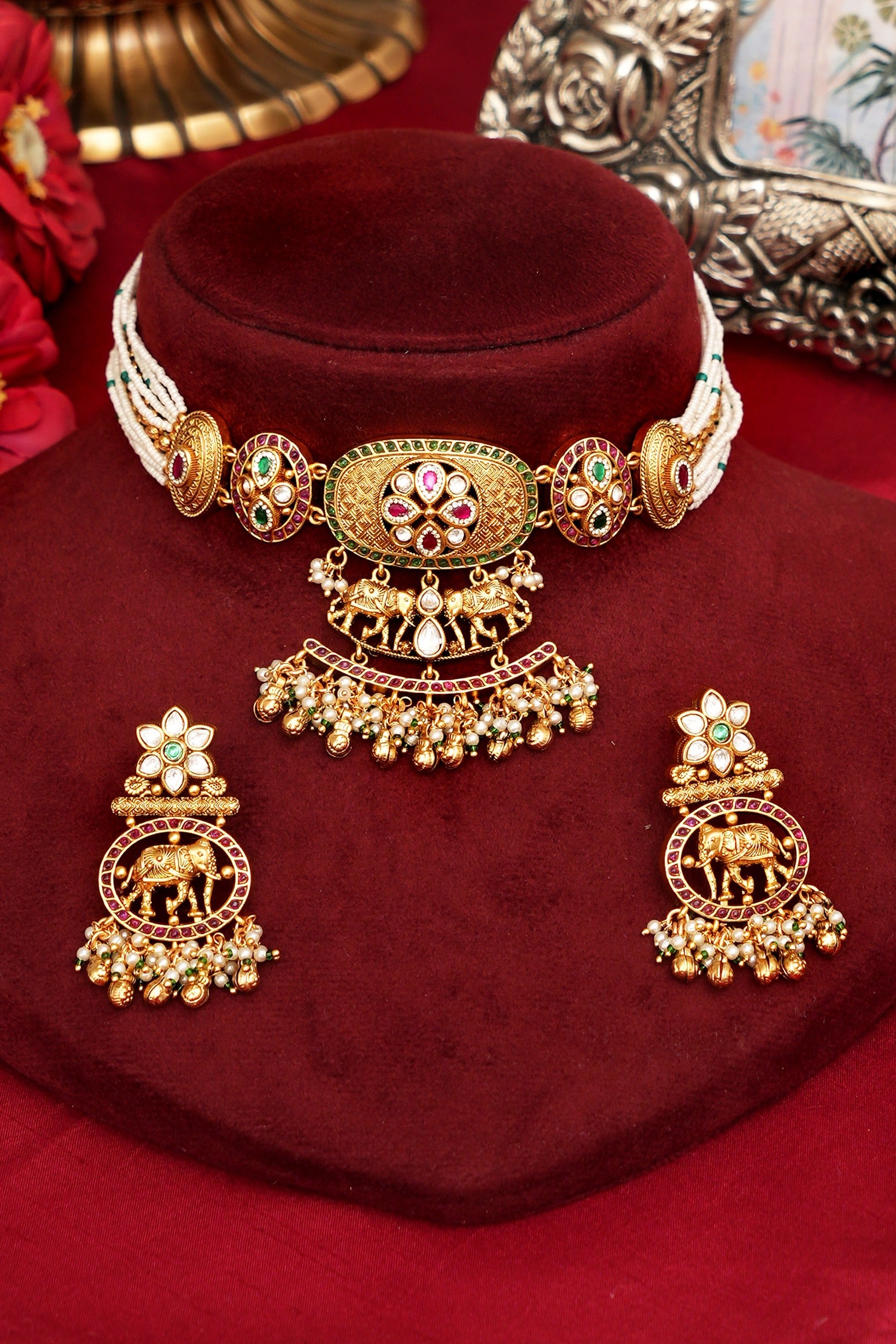 Luxury Ethnic Gold Finish Set