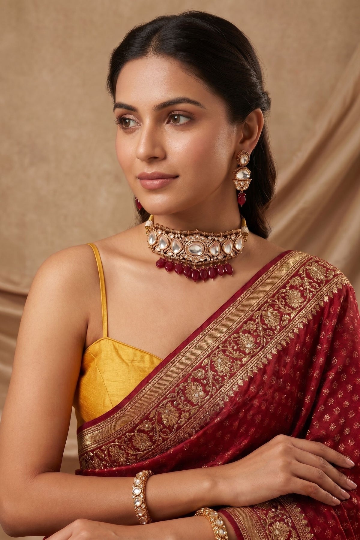 Chaandni Ruby Kundan Choker Set
