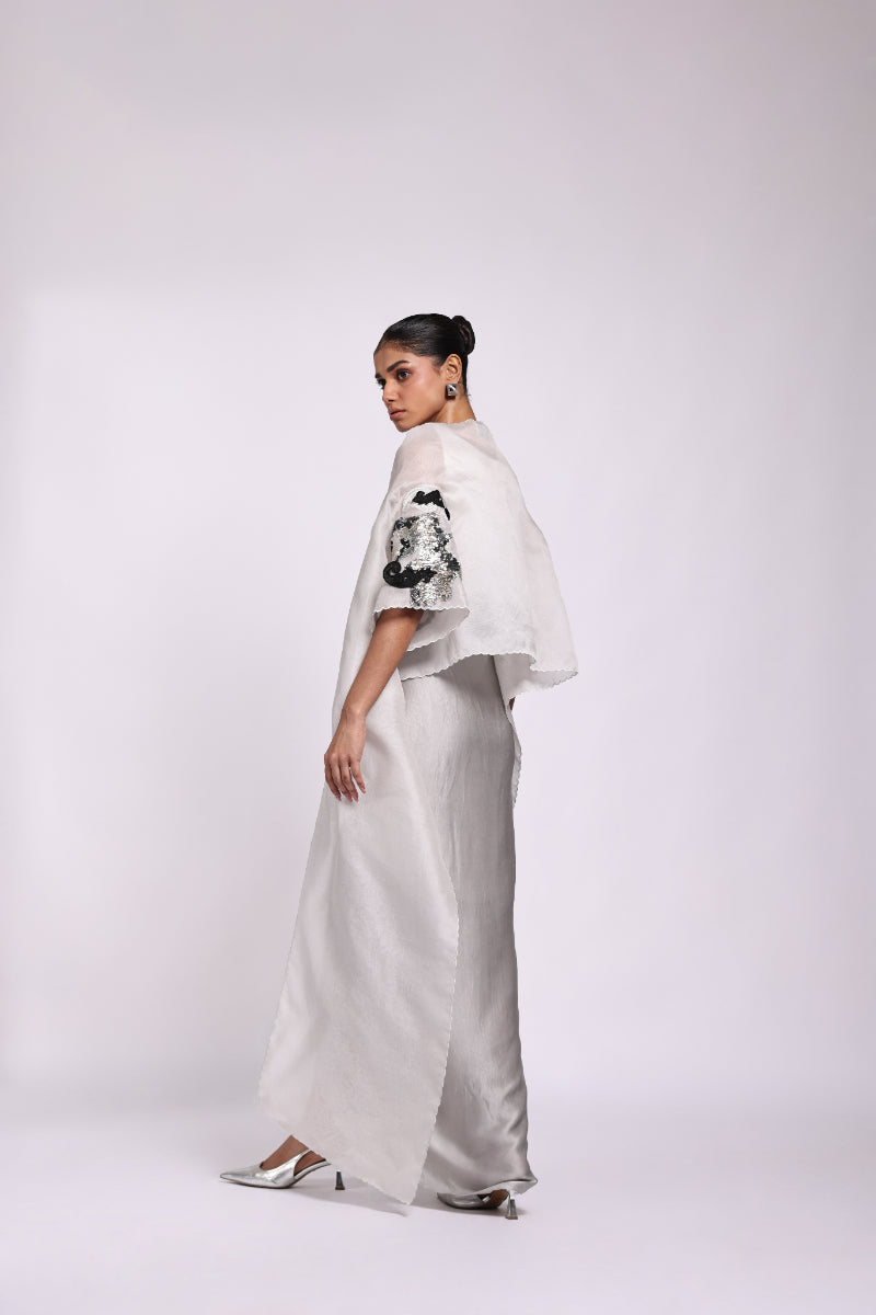 HYDRANGEA BROCADO SARONG CAPE