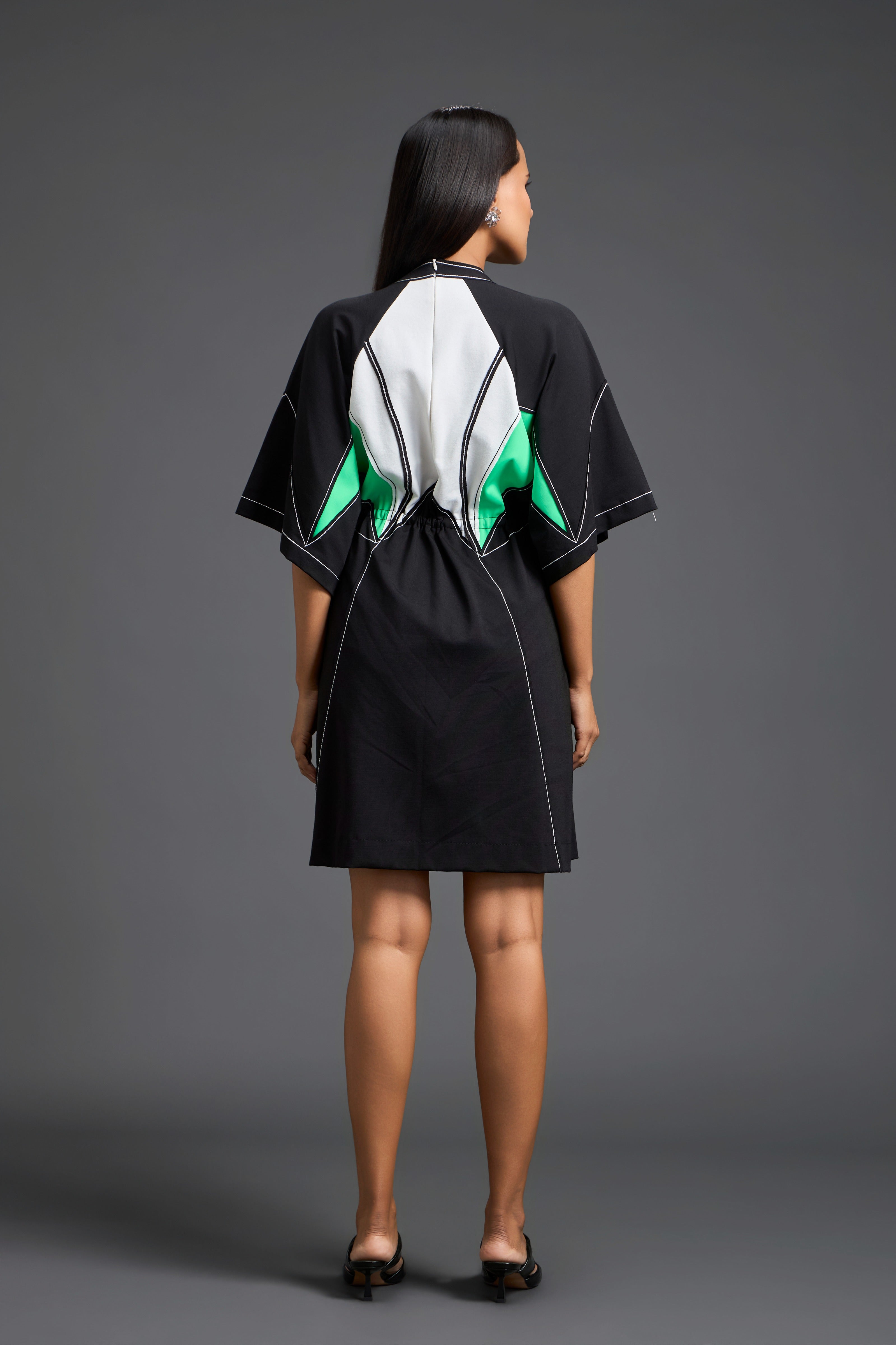 Black & White Sculpted Panel Dress