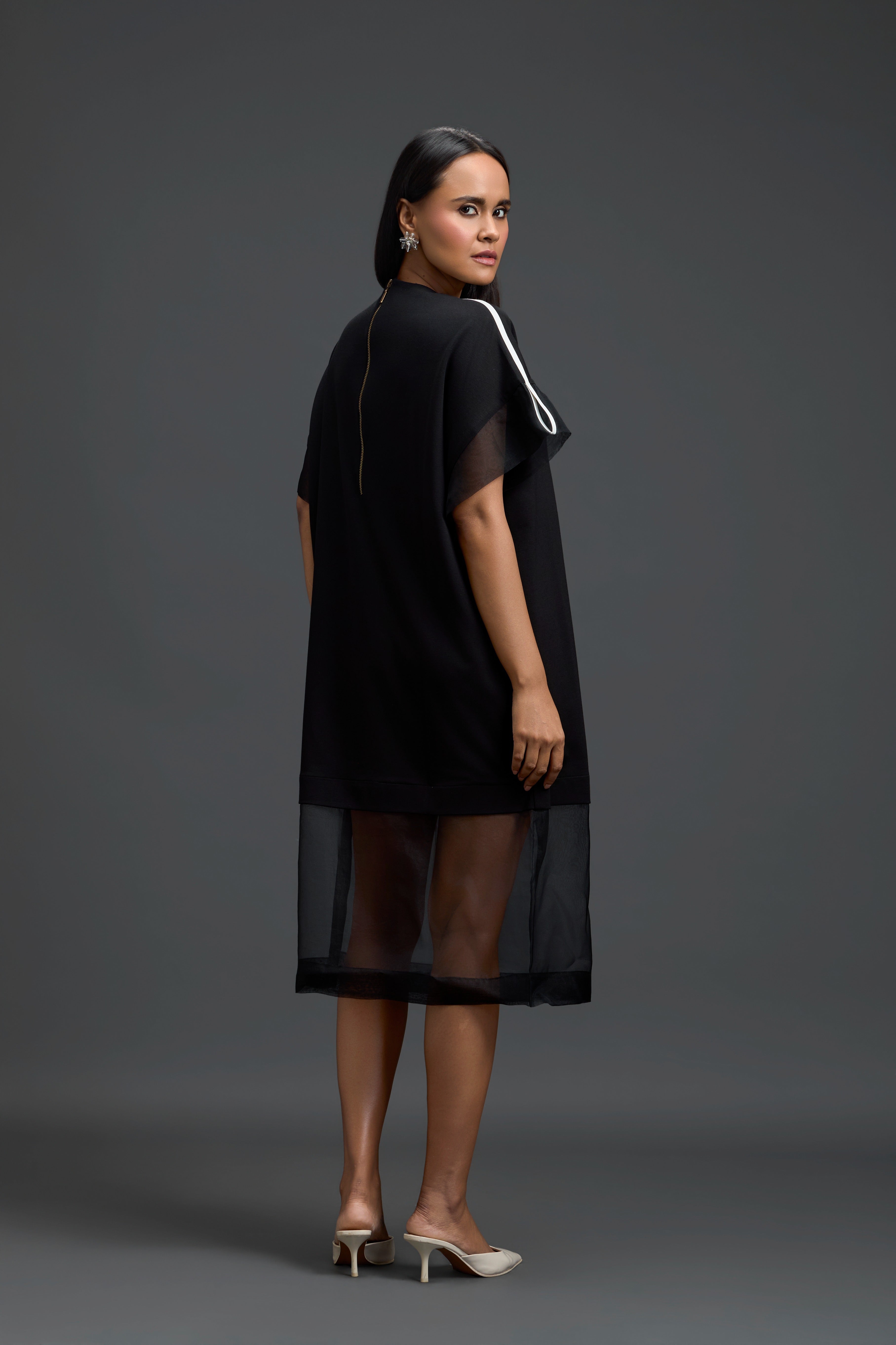 Black Floral Patch Dress