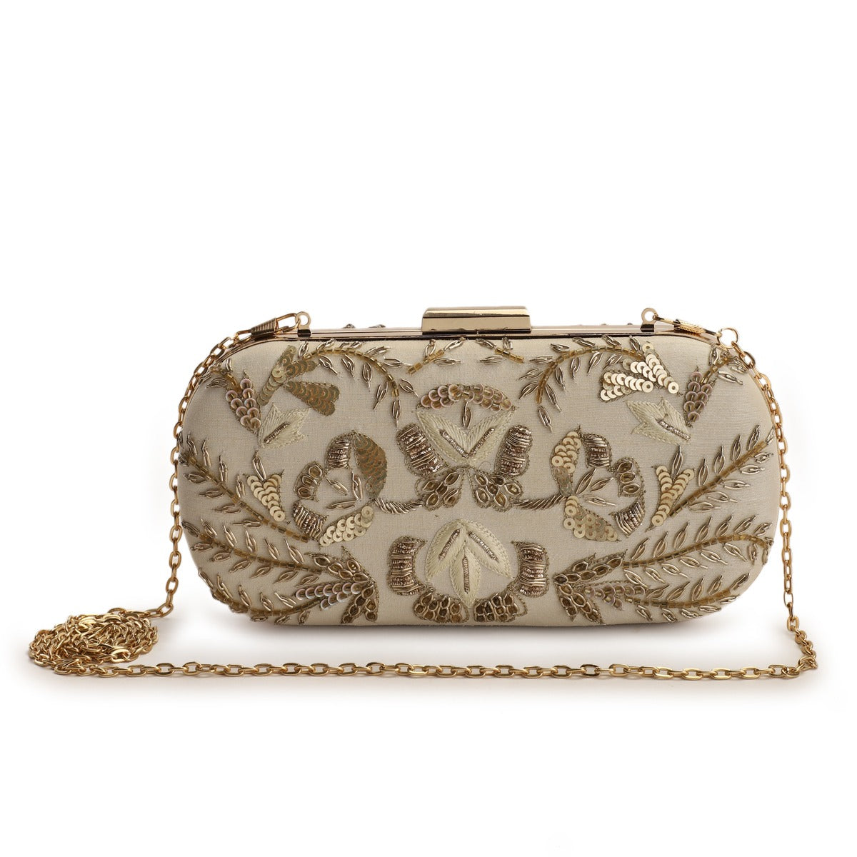 Beige Symmetry Clutch