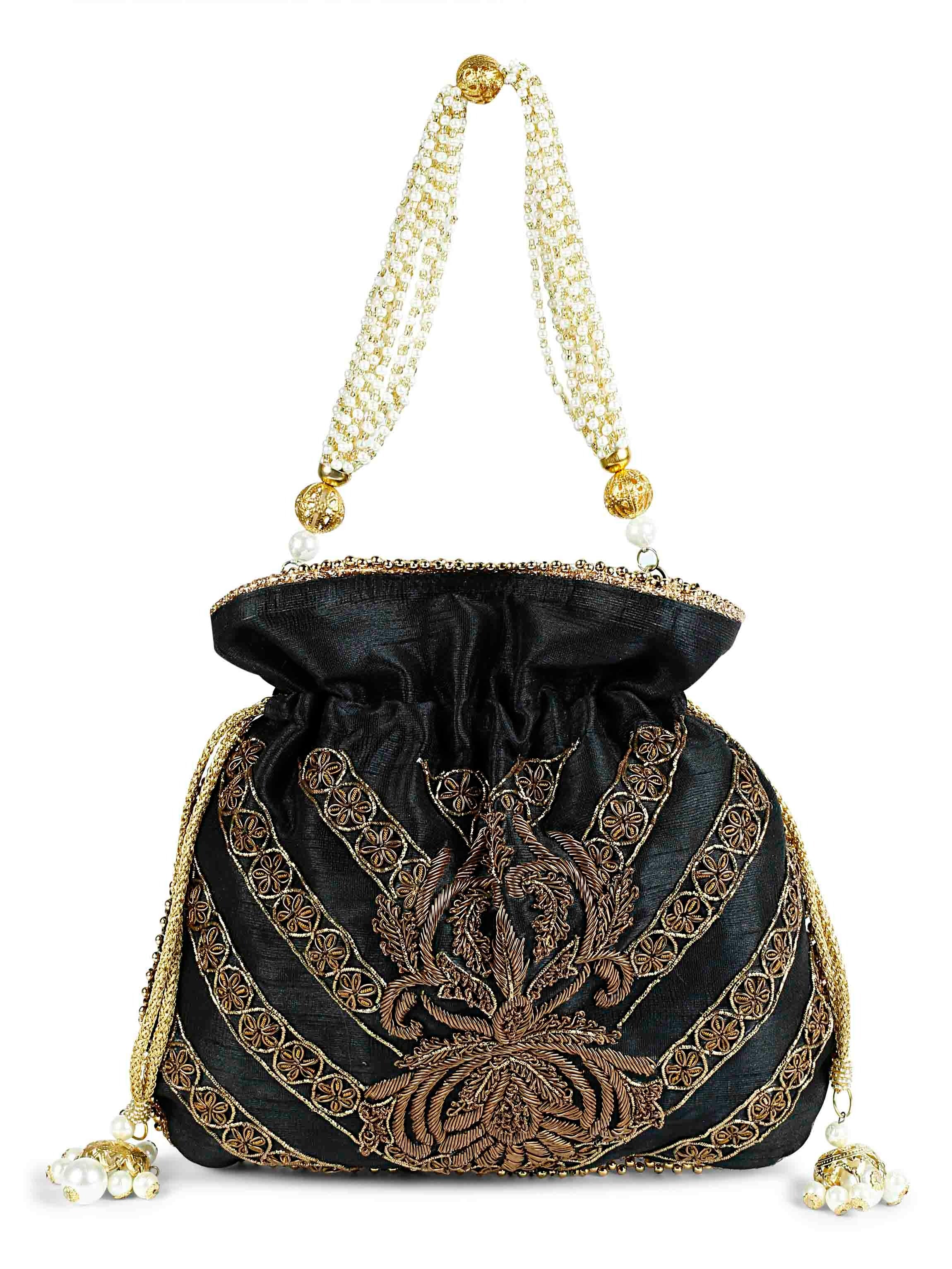 Black Zardosi Potli