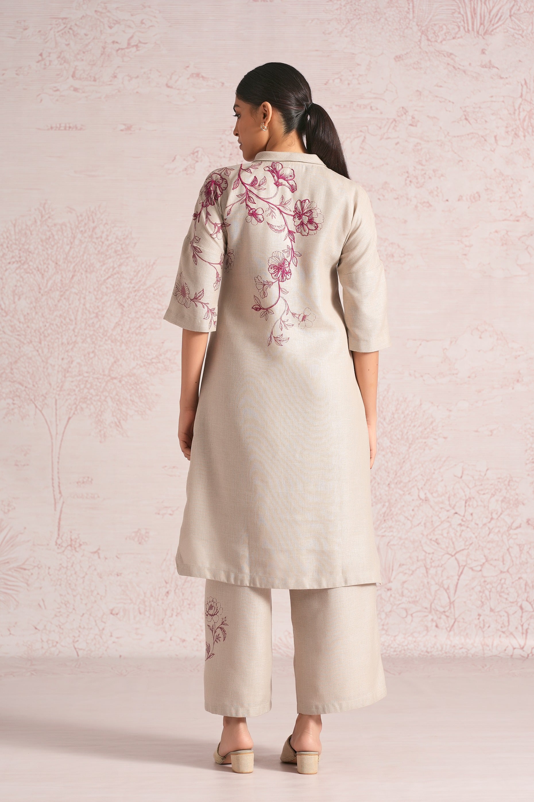 Bloomscape Kurta Set - Natural