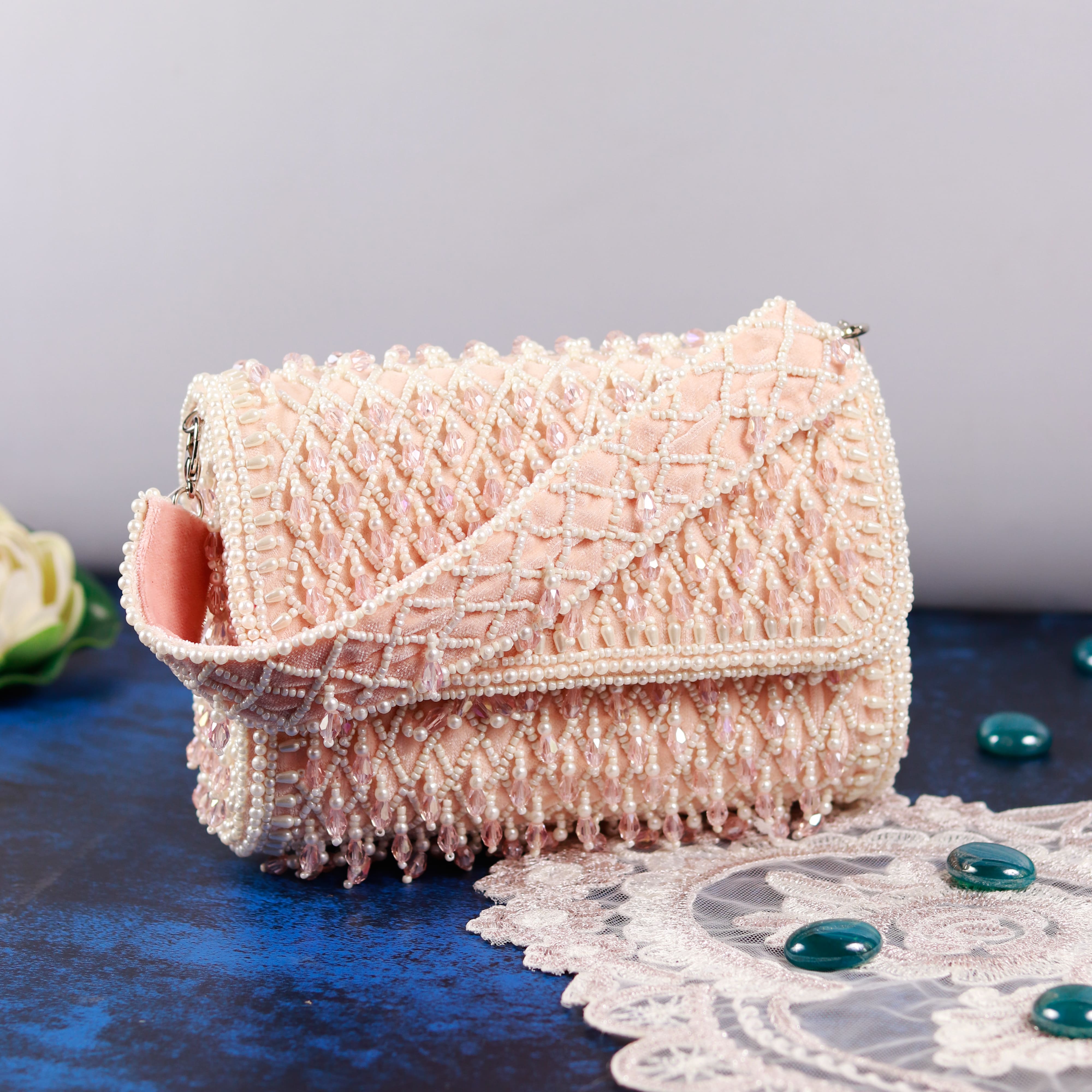 THE TAN CLAN Blush Flap over Clutch Bag