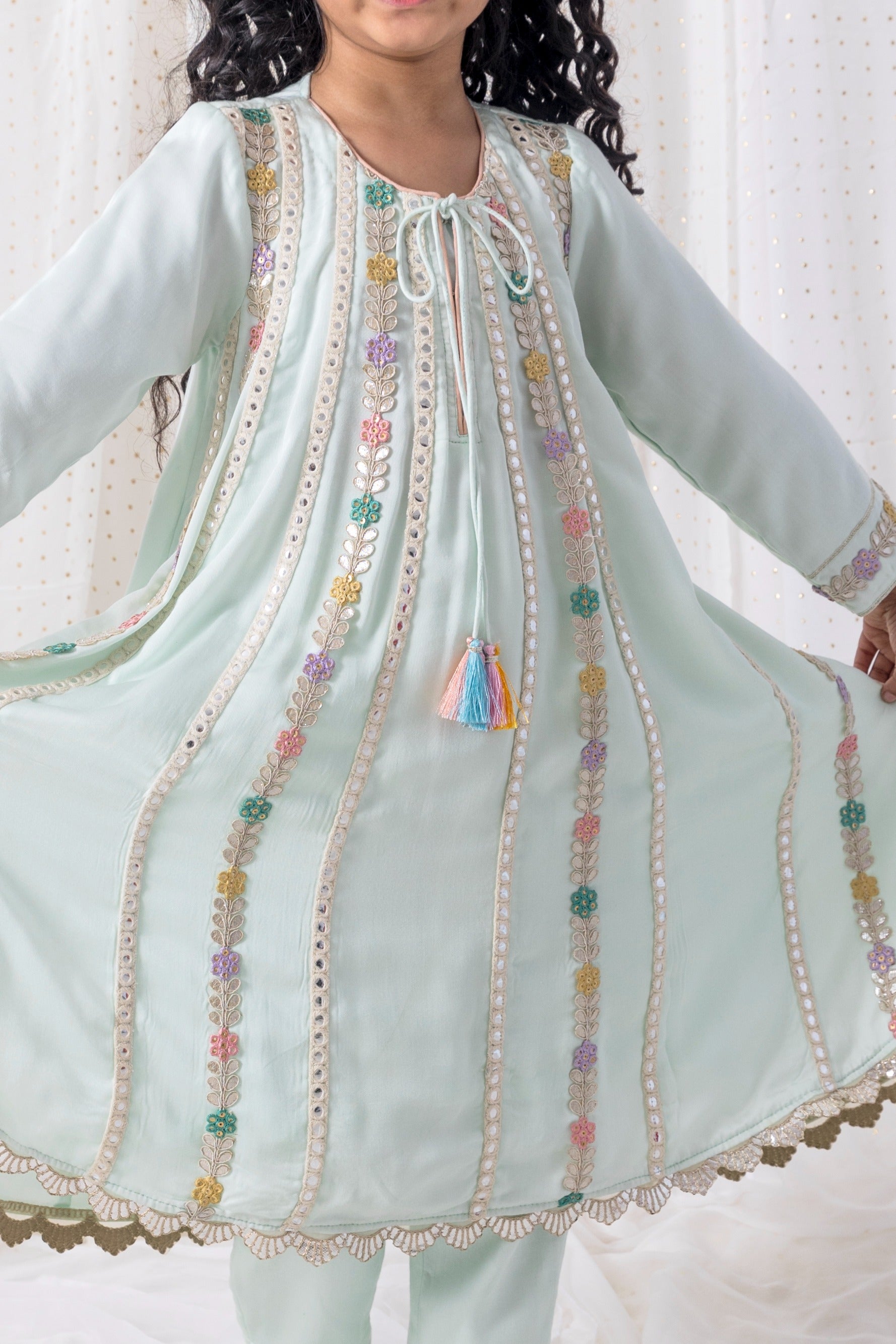 Blue Muslin Top With Pants