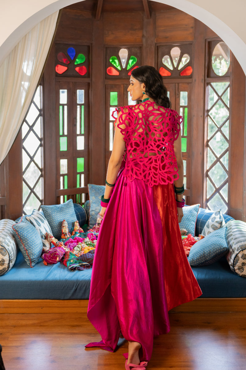 Cerise - Overlay, bustier & skirt set