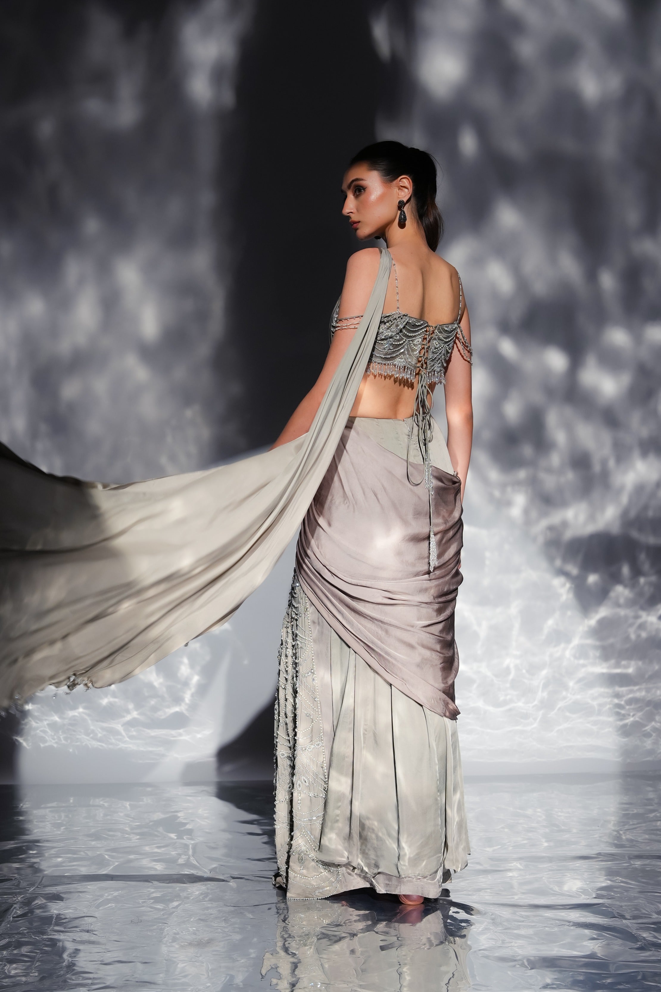 Opaline Dusk Drape Saree