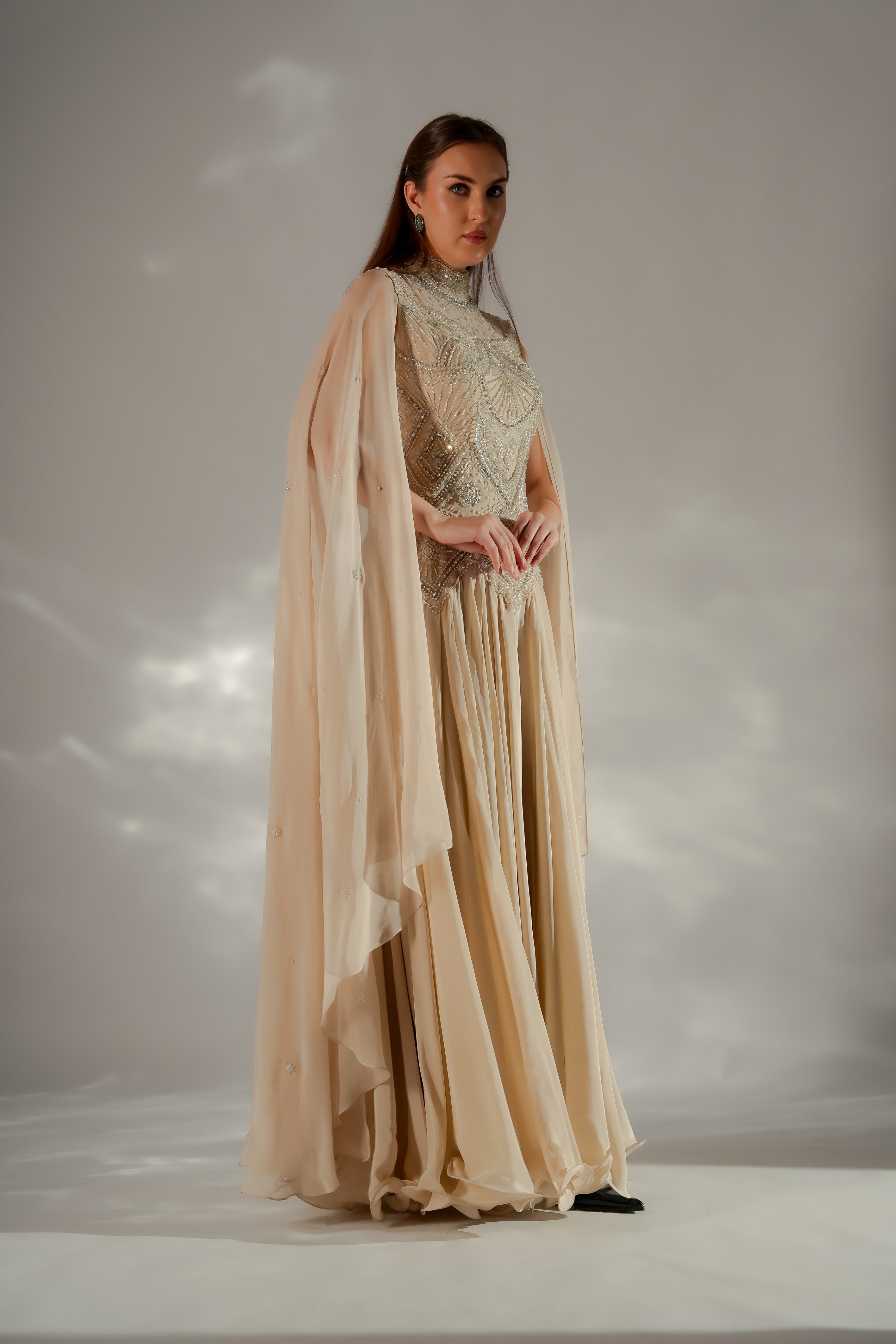 Celeste Cape Gown
