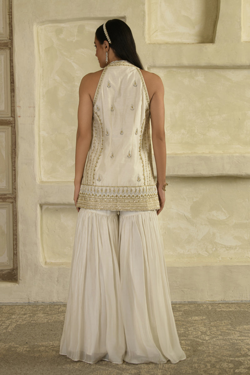 Zeba Halter Kurta Set – Chandrika Ivory