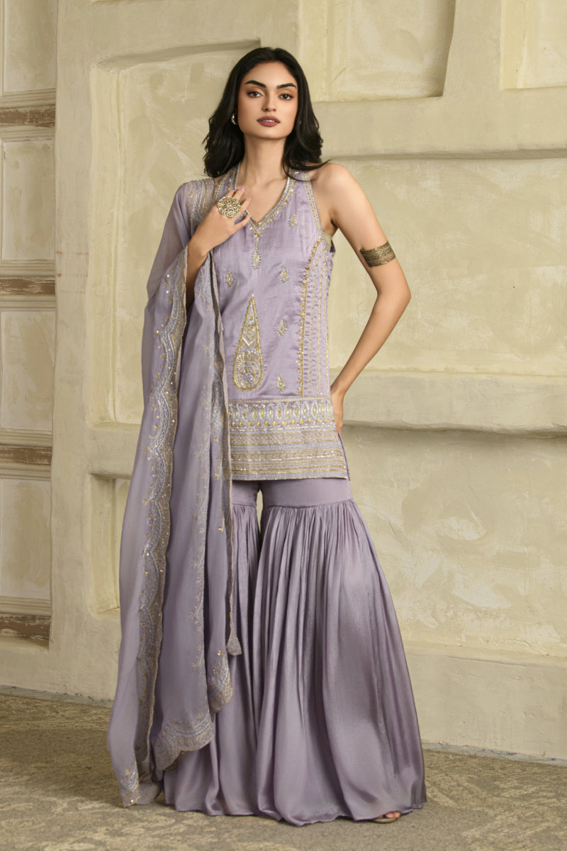 Zeba Halter Kurta Set – Tarangi Lilac