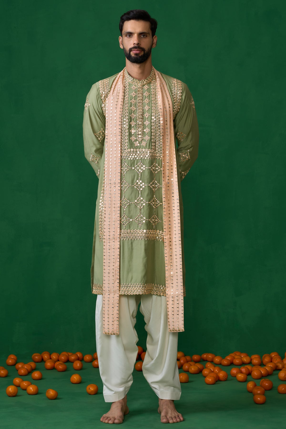 DARPAN GREEN KURTA SET
