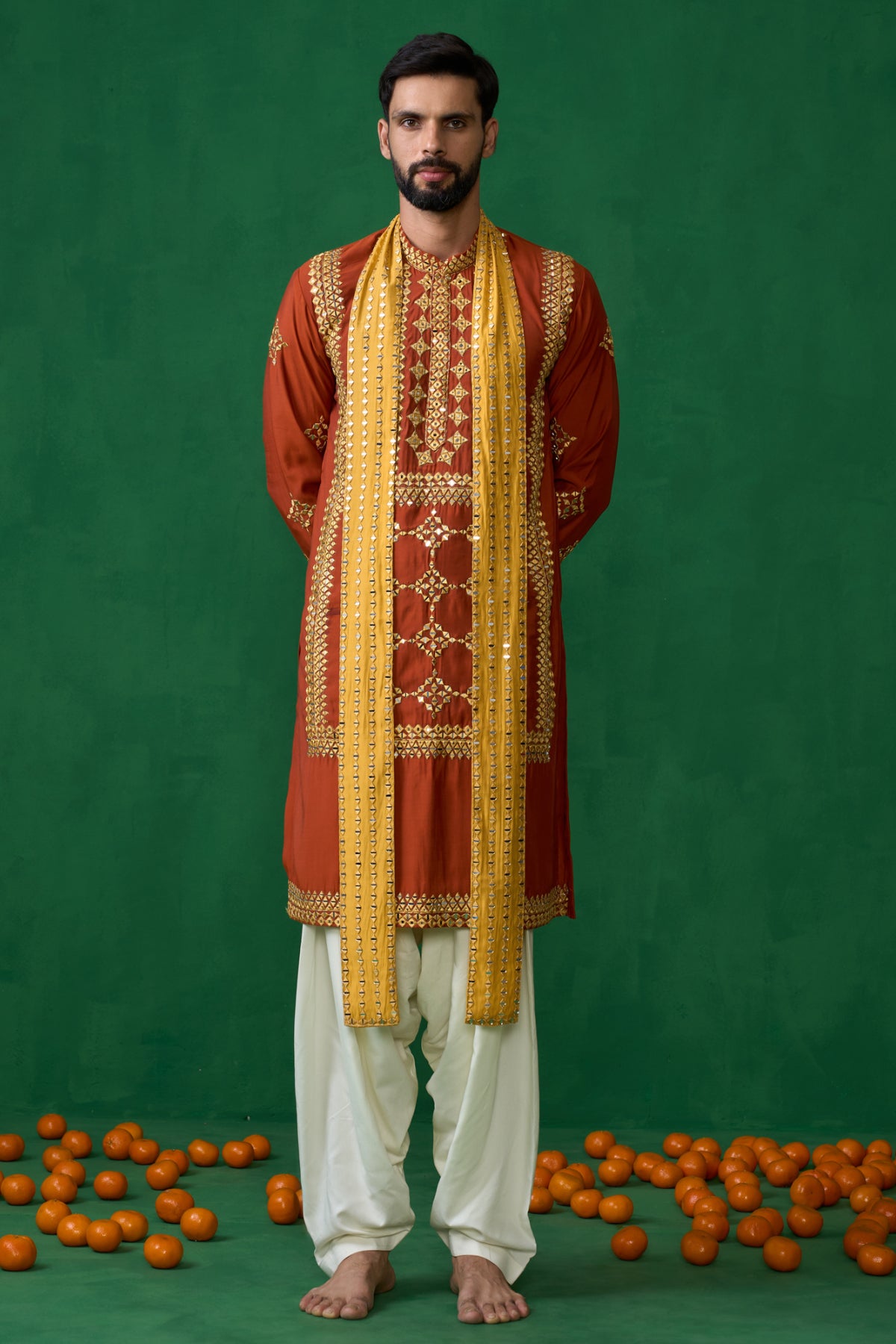 DARPAN ORANGE KURTA SET