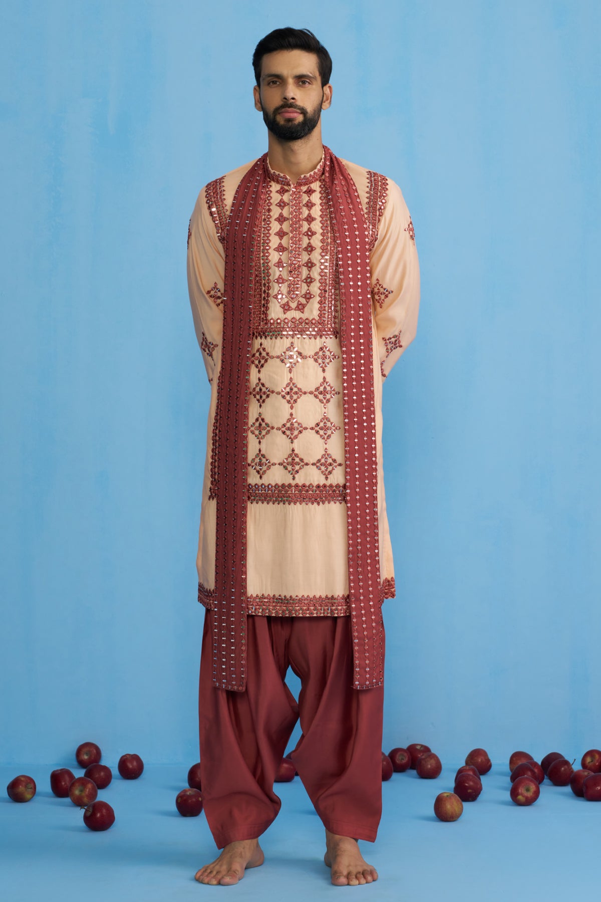 DARPAN PEACH KURTA SET
