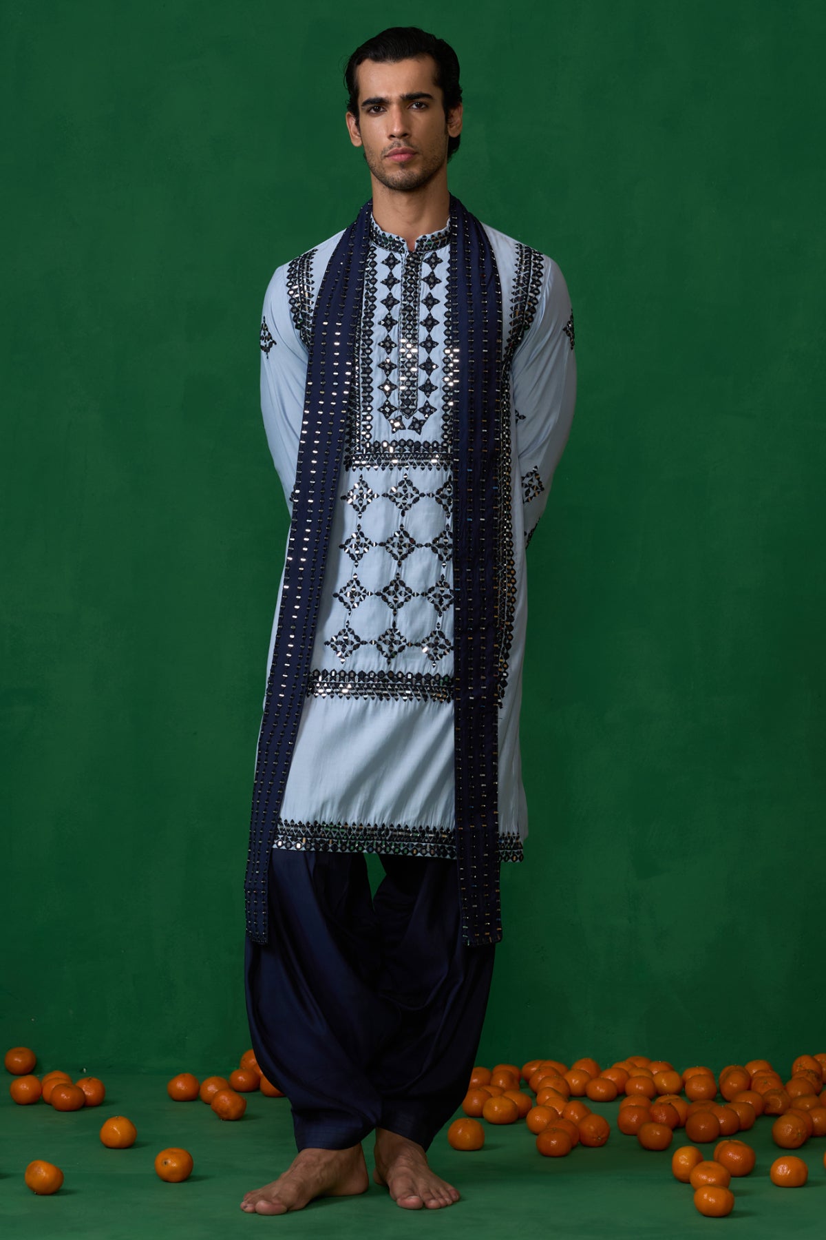 DARPAN SKYBLUE KURTA JACKET SET