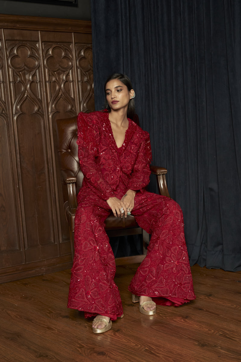 Red Jacket-Pant Set