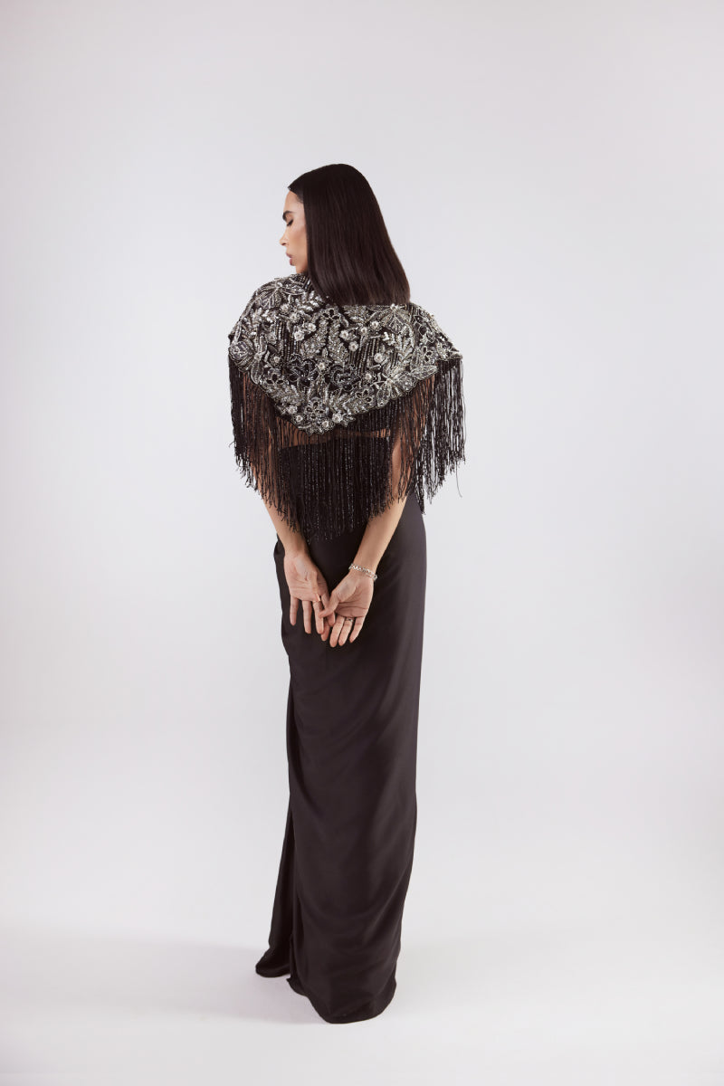 Black Cape-Skirt Set