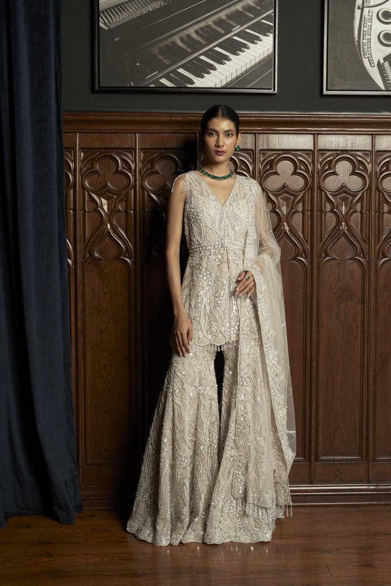 grey sharara dress Grey Sharara Set – AGASHE