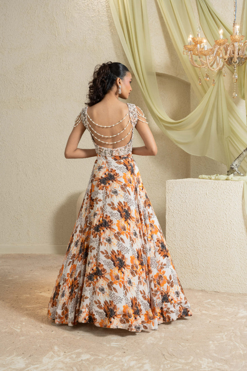 Amber Field Hand-Embroidered Lehenga