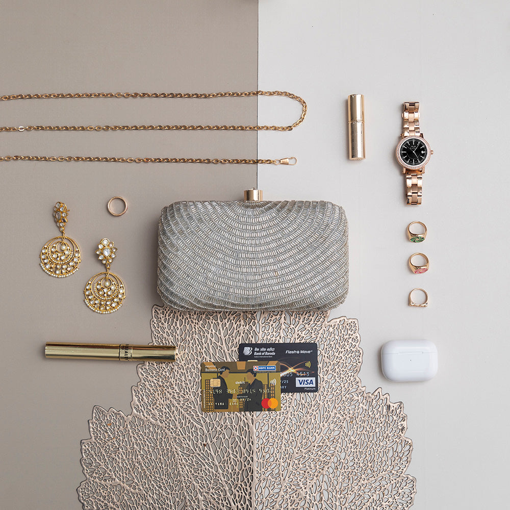 THE TAN CLAN Glitz Hand Embroidered Party Clutch