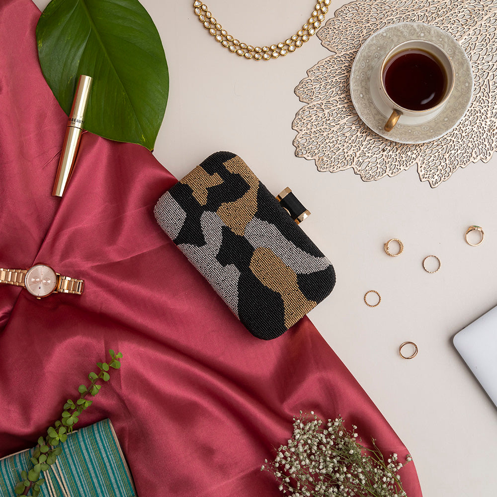 THE TAN CLAN Patcher Hand Embroidered Clutch