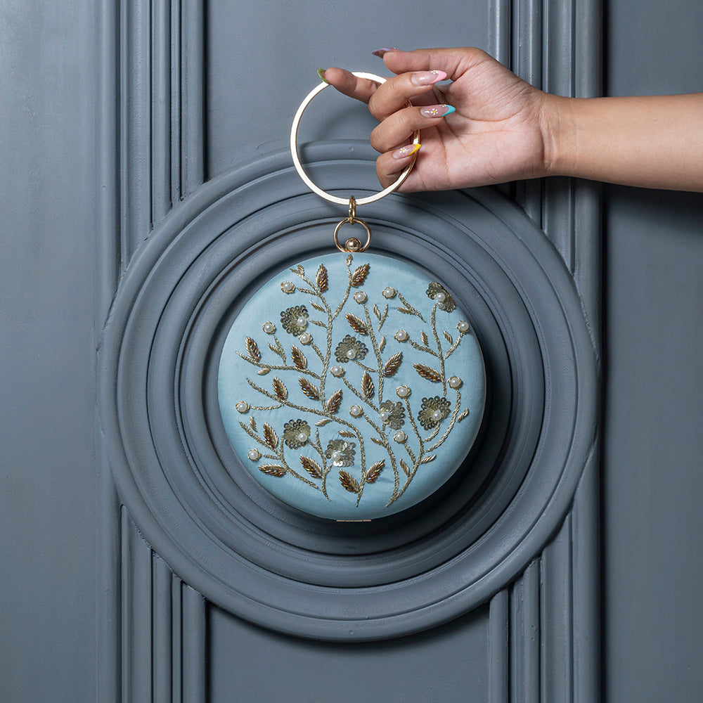 THE TAN CLAN Falaq Hand Embroidered Clutch