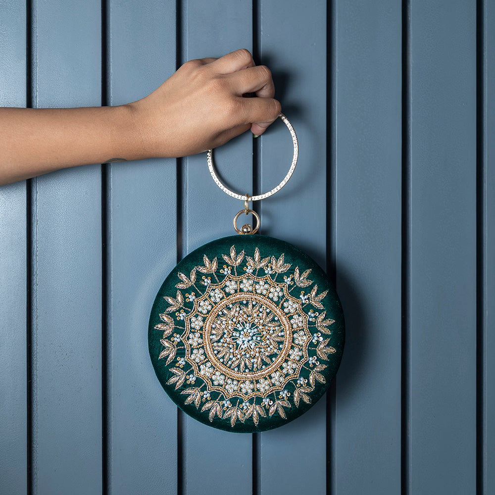 THE TAN CLAN Ifrah Hand Embroidered Clutch