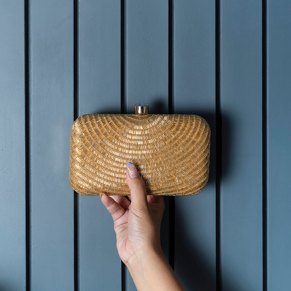 THE TAN CLAN Glitz Hand Embroidered Party Clutch