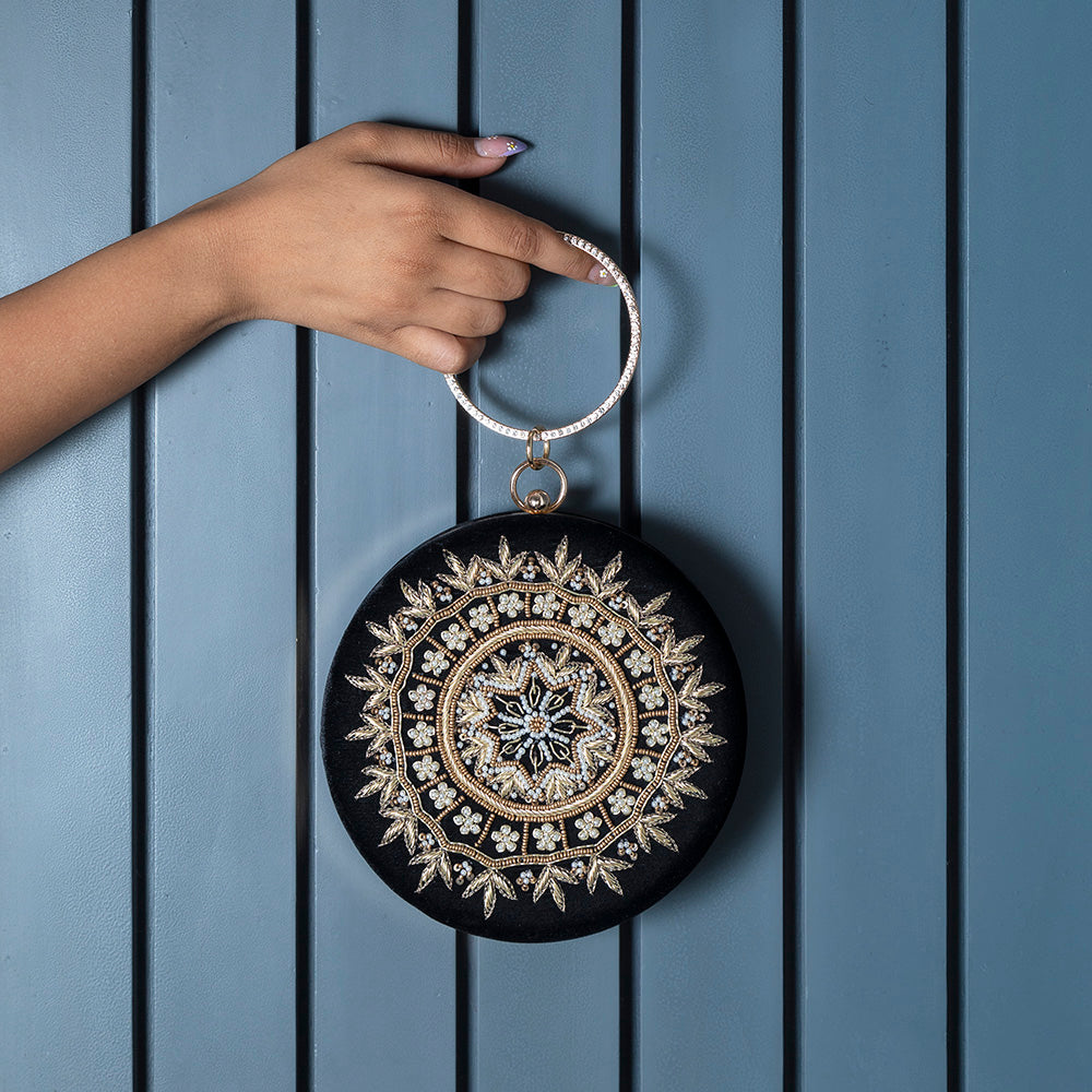 THE TAN CLAN Ifrah Hand Embroidered Clutch