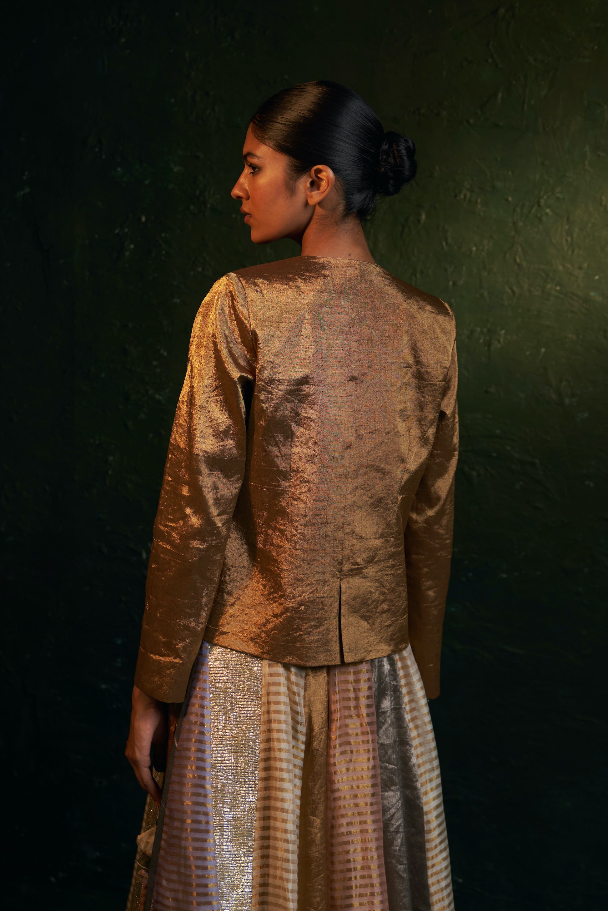 Midas Tissue Lehenga - Set of 3