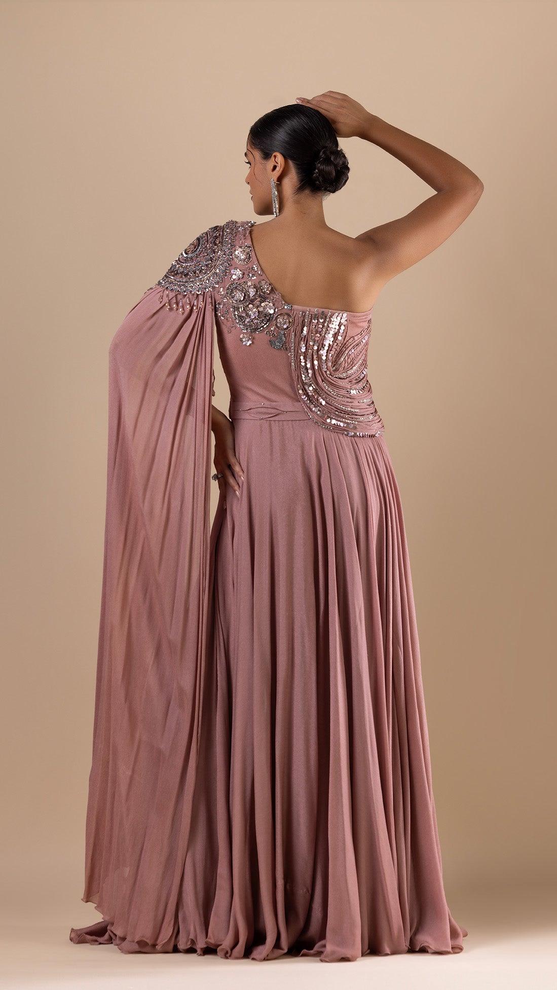 Blush Swarovski Embroidered Dress