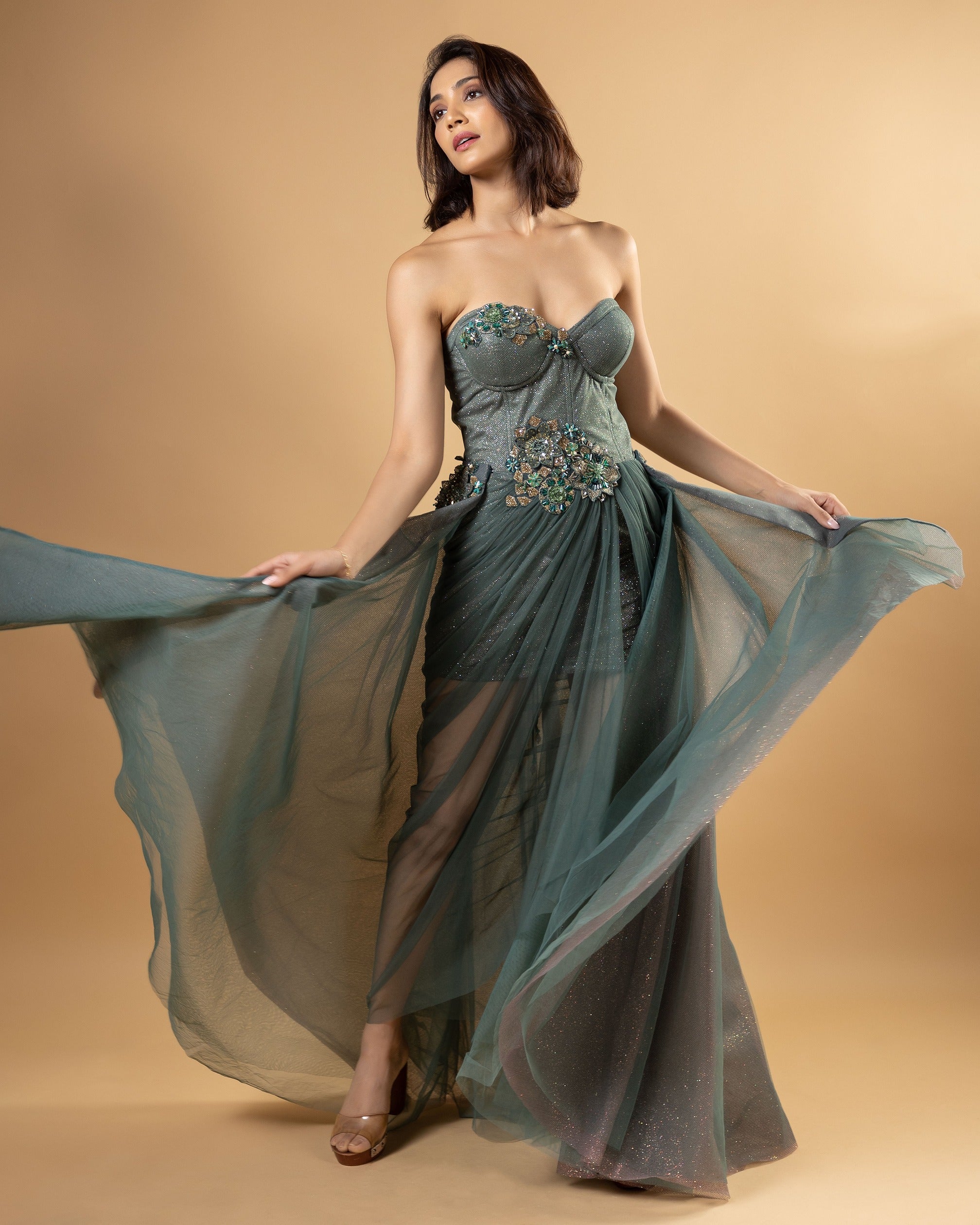 Sophie Fern Green Short Dress