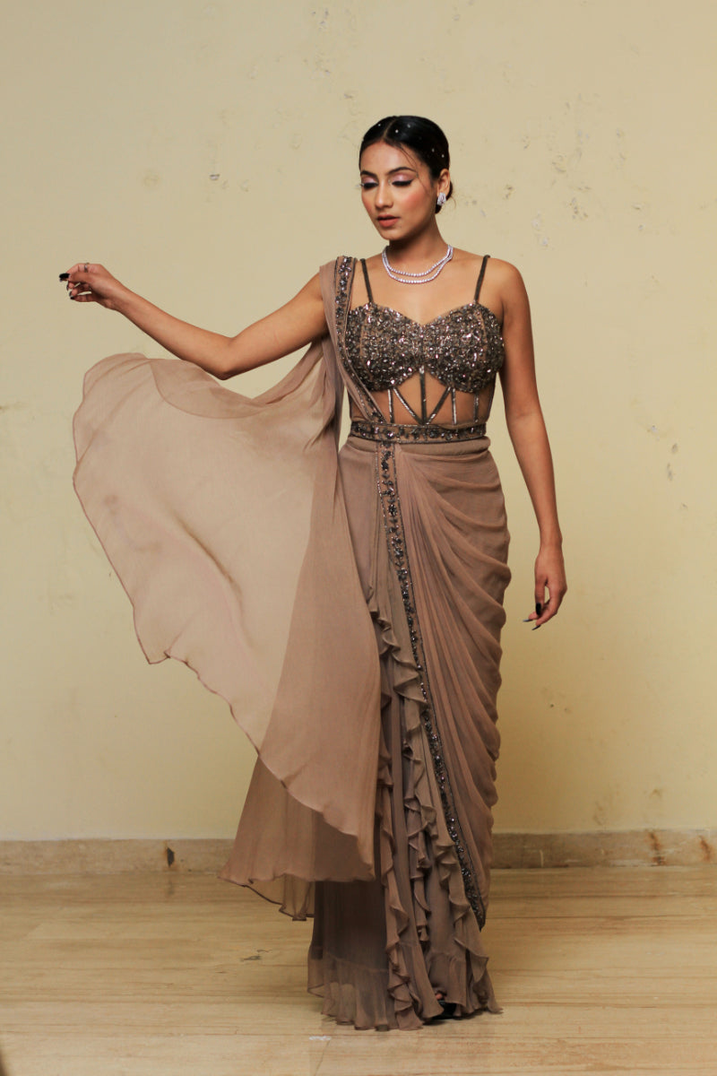 Corset Drape Saree Set