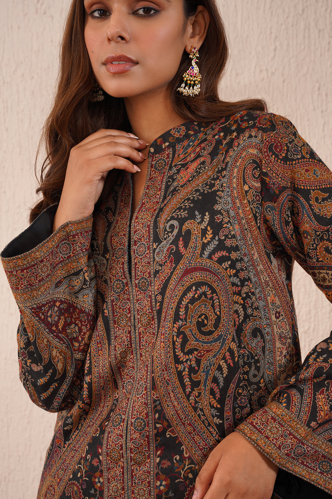 Woolen Black Kaani Set For Women - Winter Wear