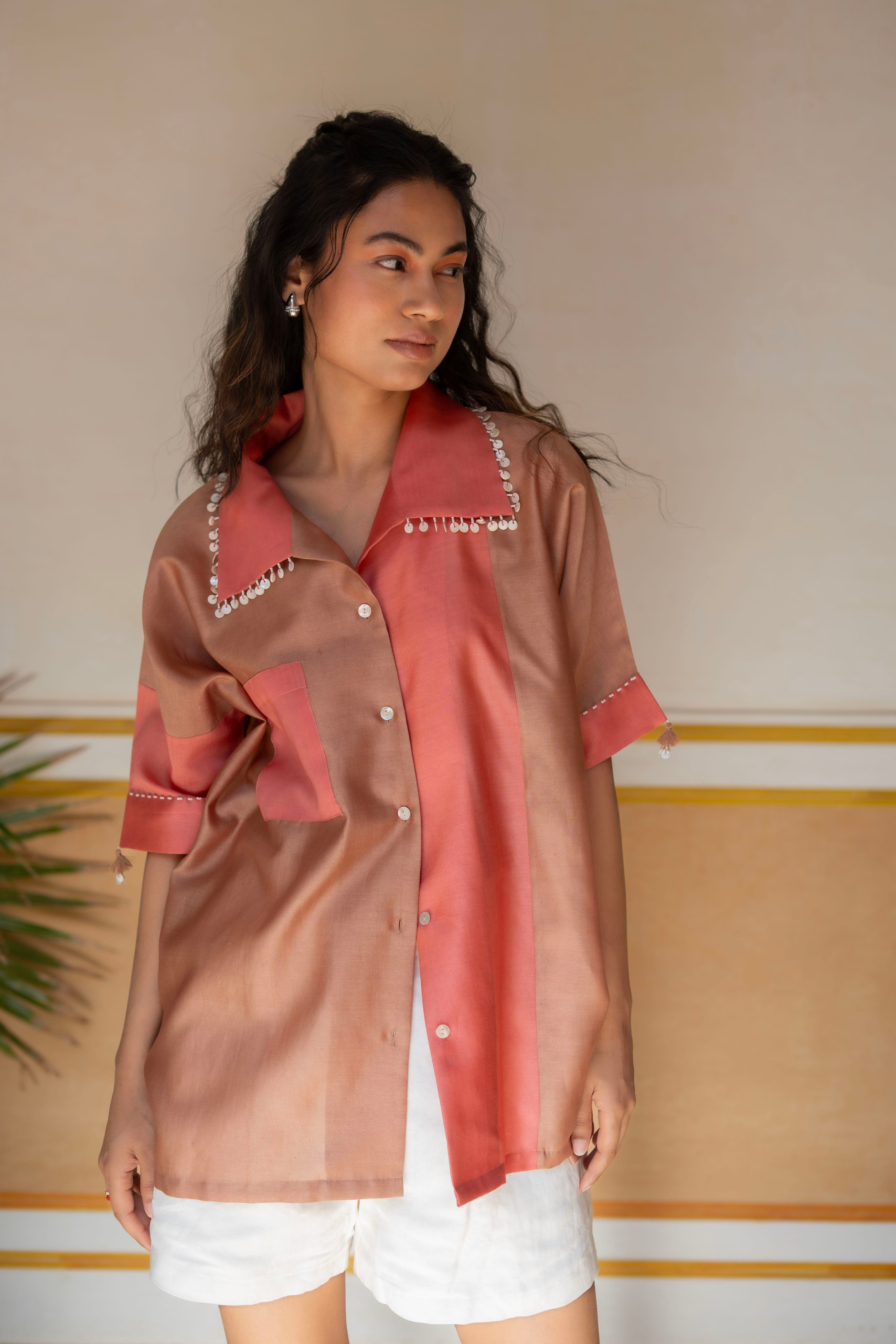 Tokyo Shirt Taupe Pink
