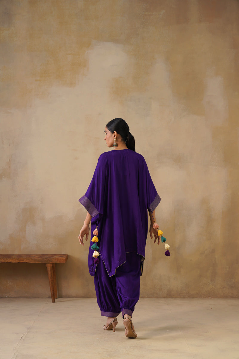 Noor Purple Kaftan Suit Set