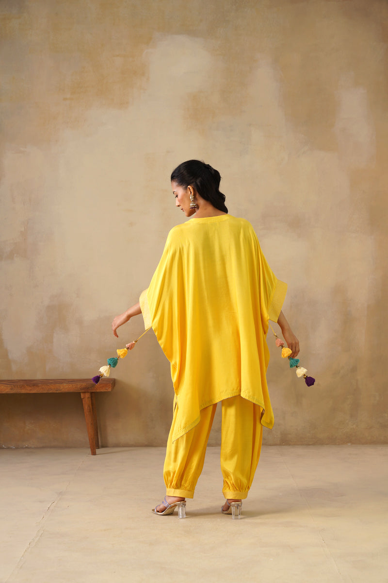 Noor Yellow Kaftan Suit Set