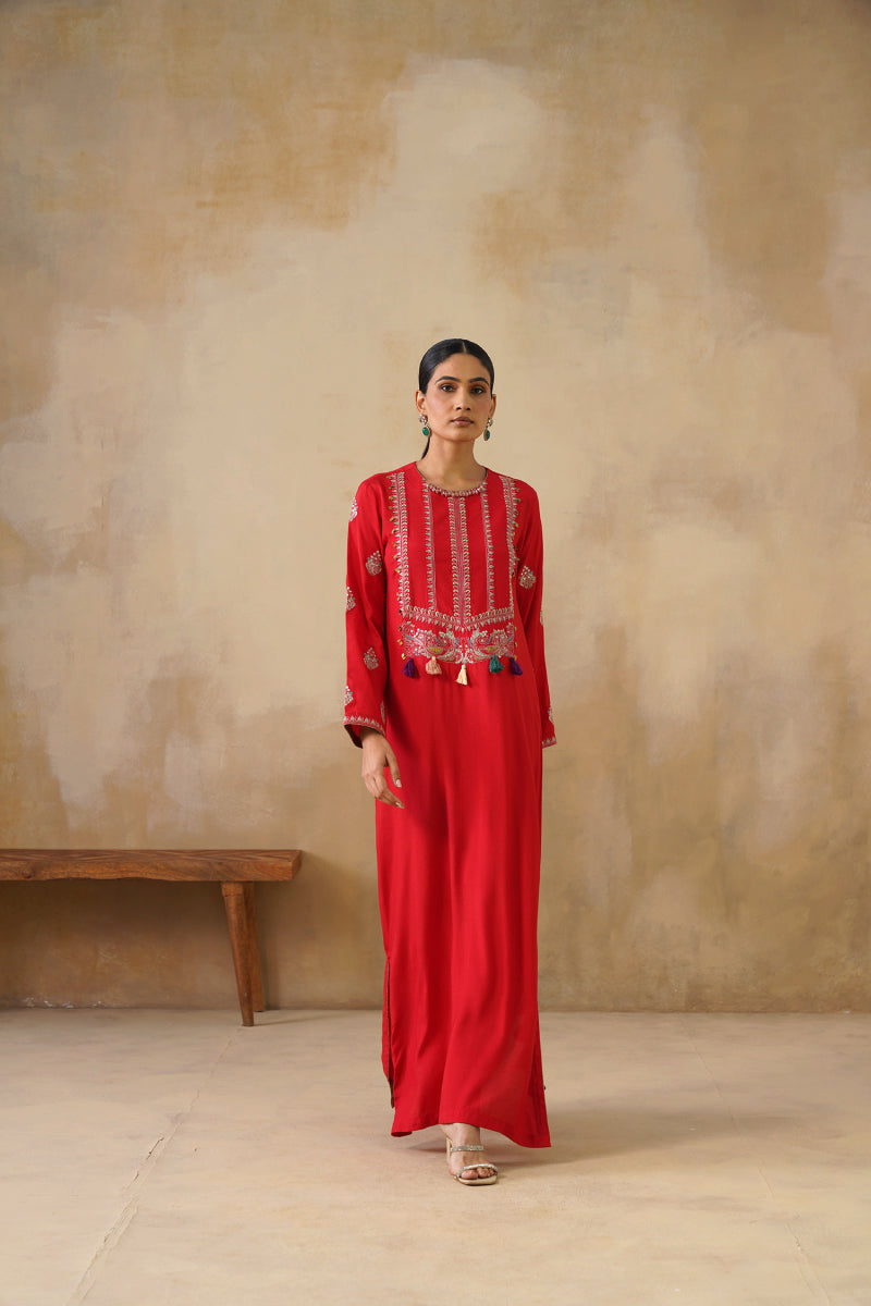 Noor Red Full Length Dress