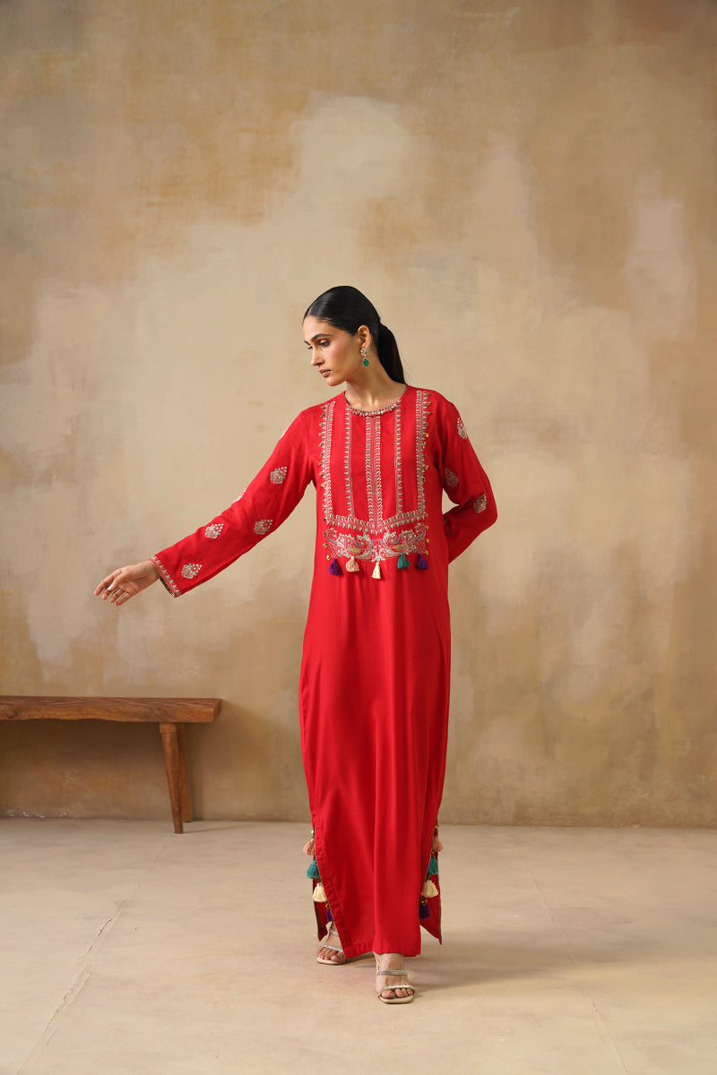 Noor Red Full Length Dress
