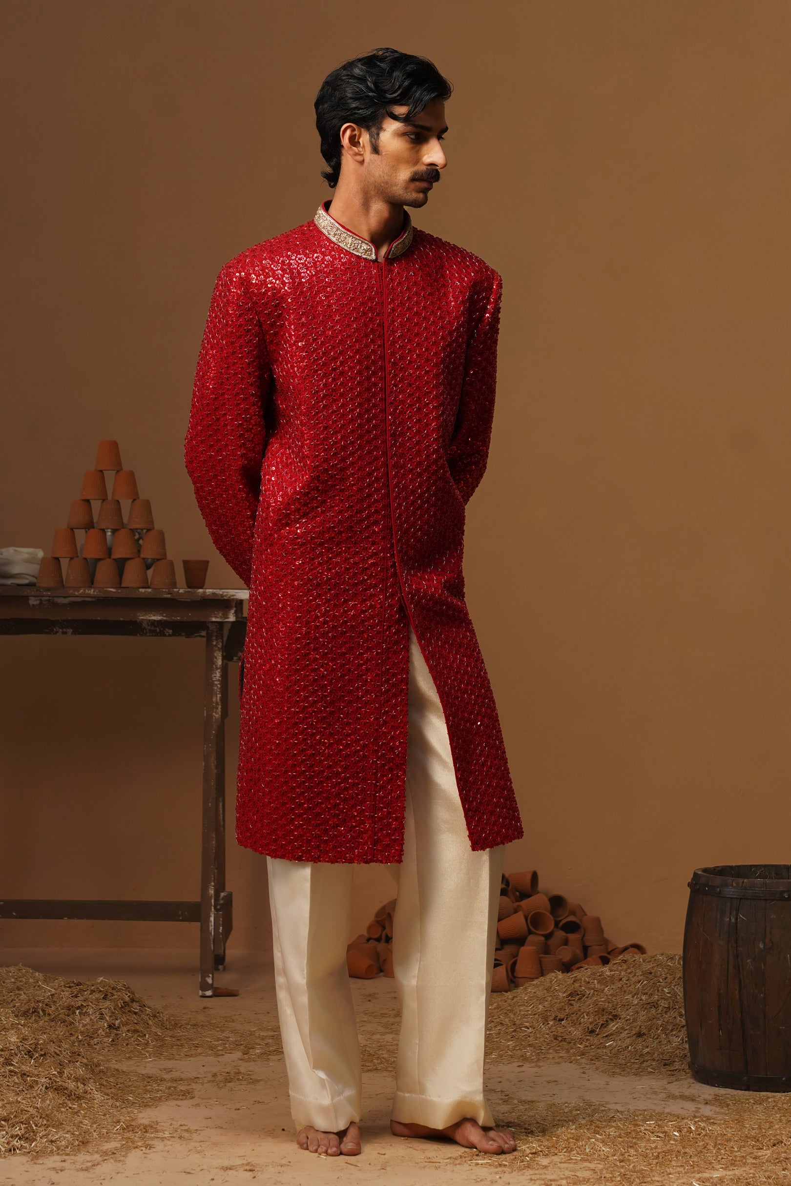 HUMSAFAR RED INDO - WESTERN SET