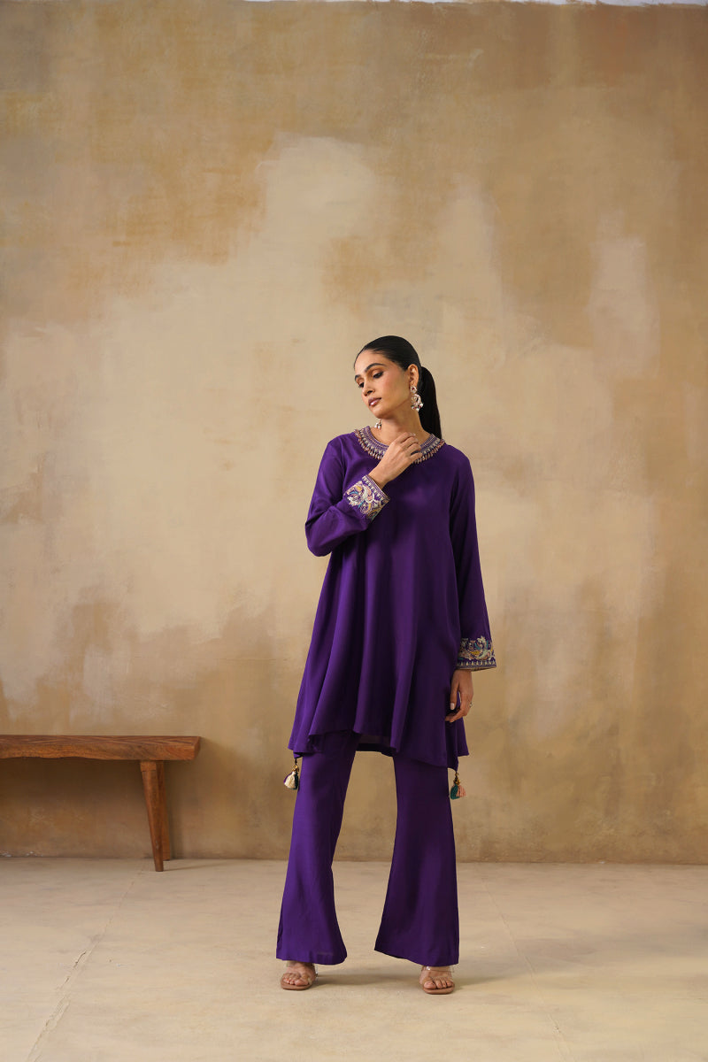 Noor Purple Drape Top Set