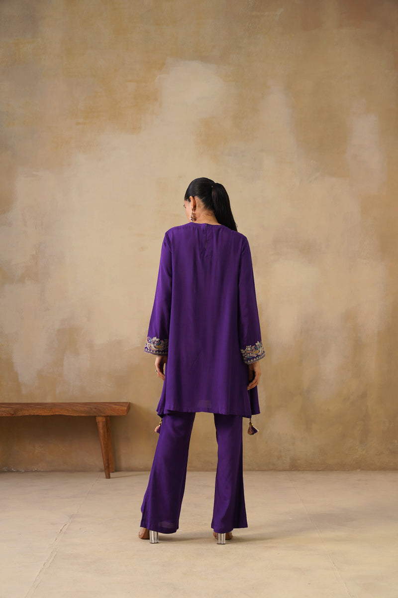 Noor Purple Drape Top Set