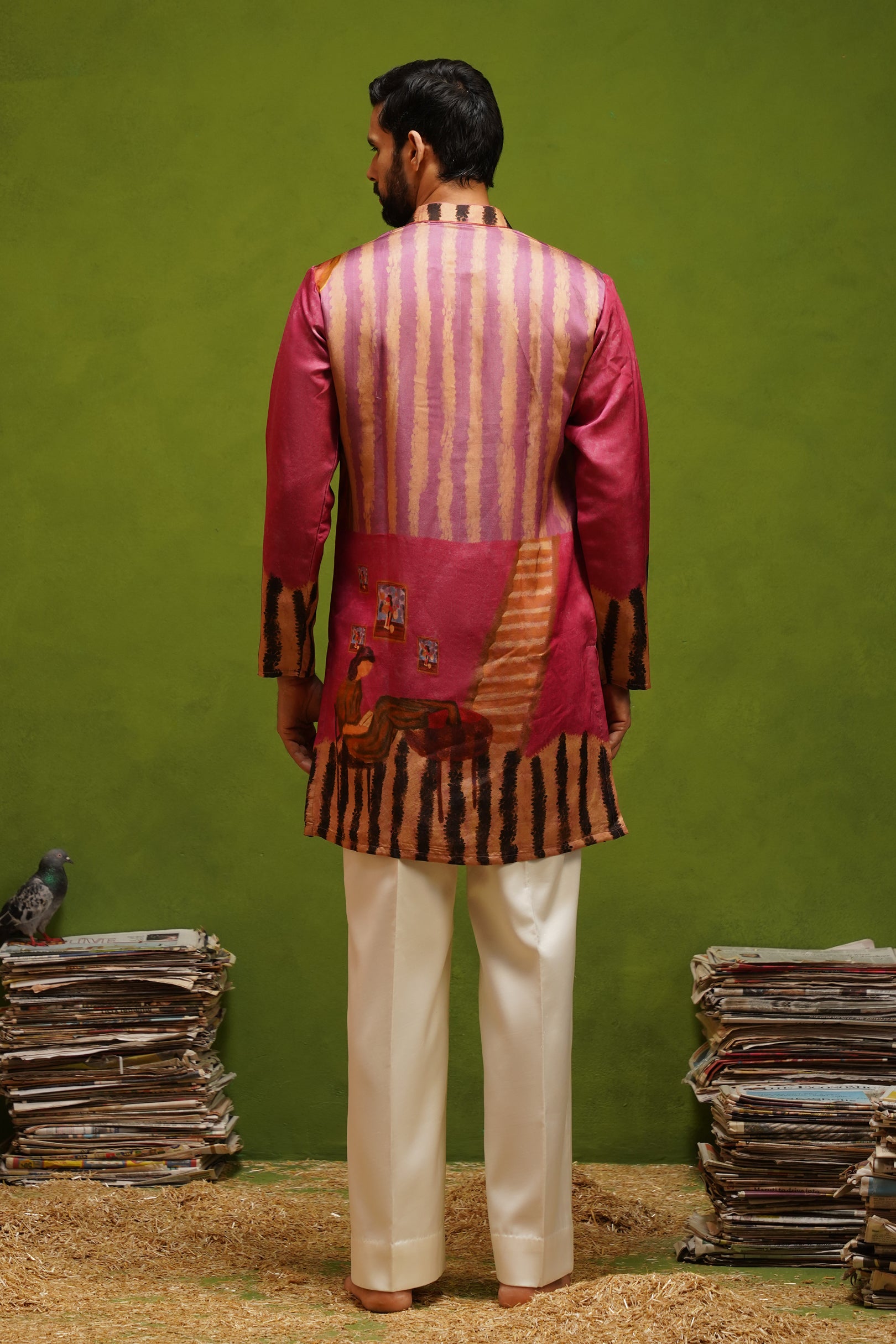 CANVAS MAGENTA SHORT KURTA SET
