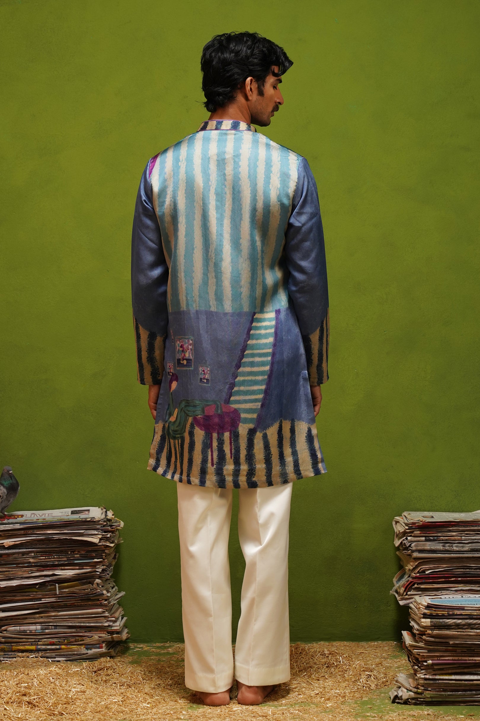 CANVAS BLUE SHORT KURTA SET