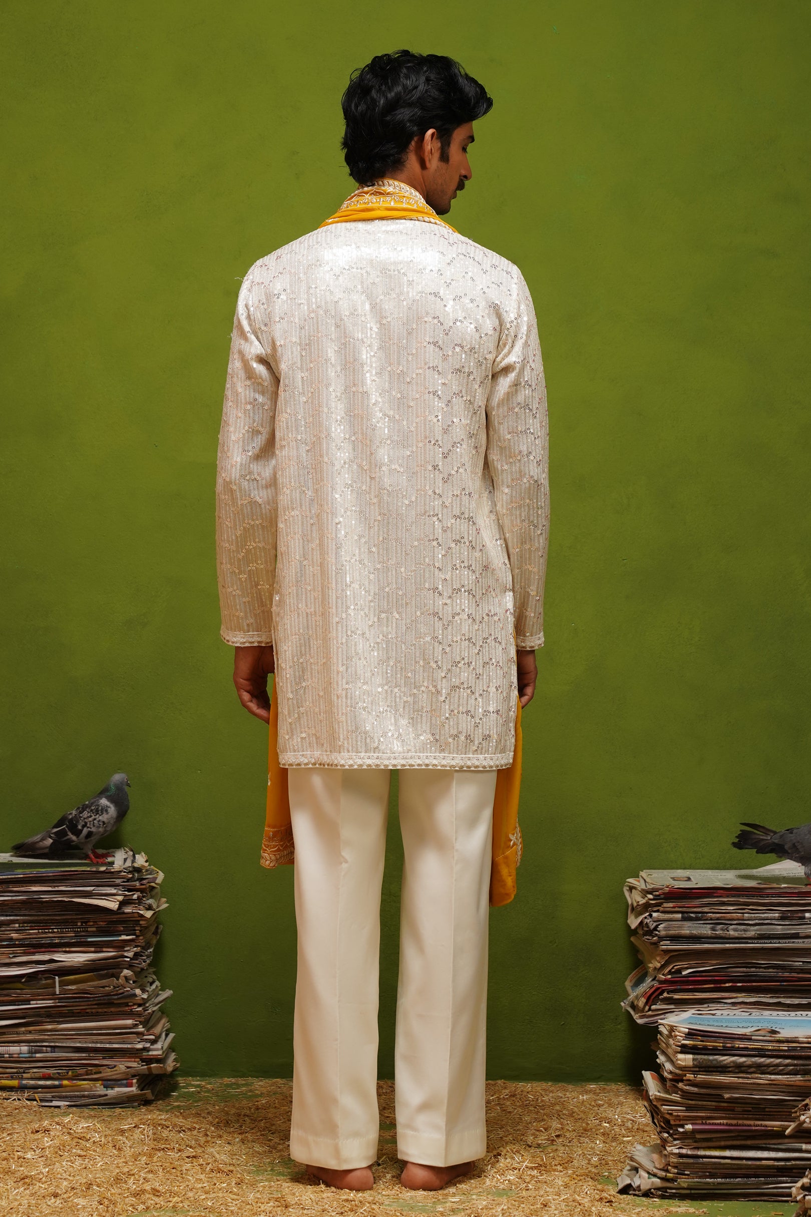 AMBER IVORY SHORT KURTA SET WITH DUPATTA