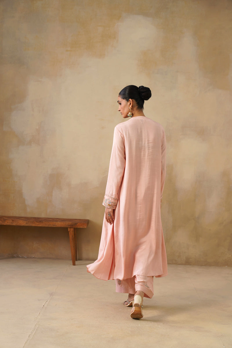 Noor Pink Kali Suit Set With Dupatta